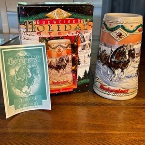1996 Budweiser Holiday Stein 1996